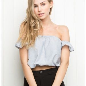 Brandy 💖 Melville Striped Off the Shoulder Top